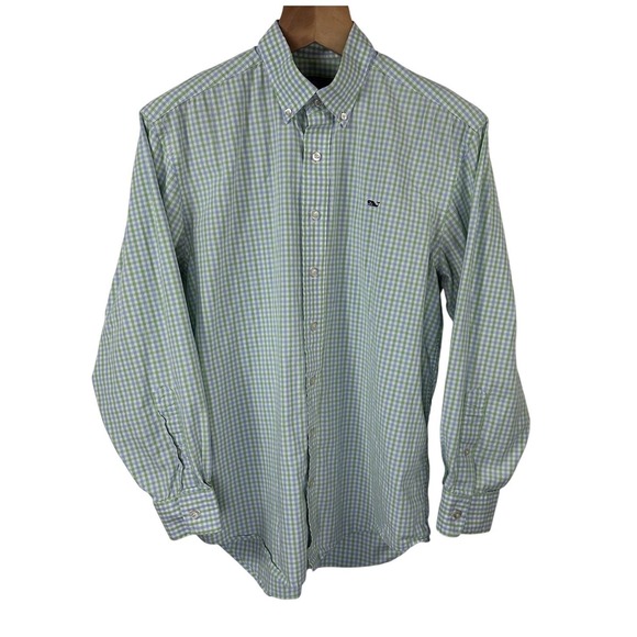 Vineyard Vines Other - Vineyard Vines Whale Button Down Long Sleeve Shirt Check Blue Green White Mens M